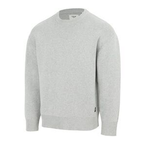 Firetrap Mens Knitted Cotton Crew Neck Sweatshirt / Light Grey